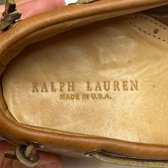 VGUC Rancourt & Co. x Polo Ralph Lauren Boat Shoe Natural Made in Maine USA 11 D main image 10